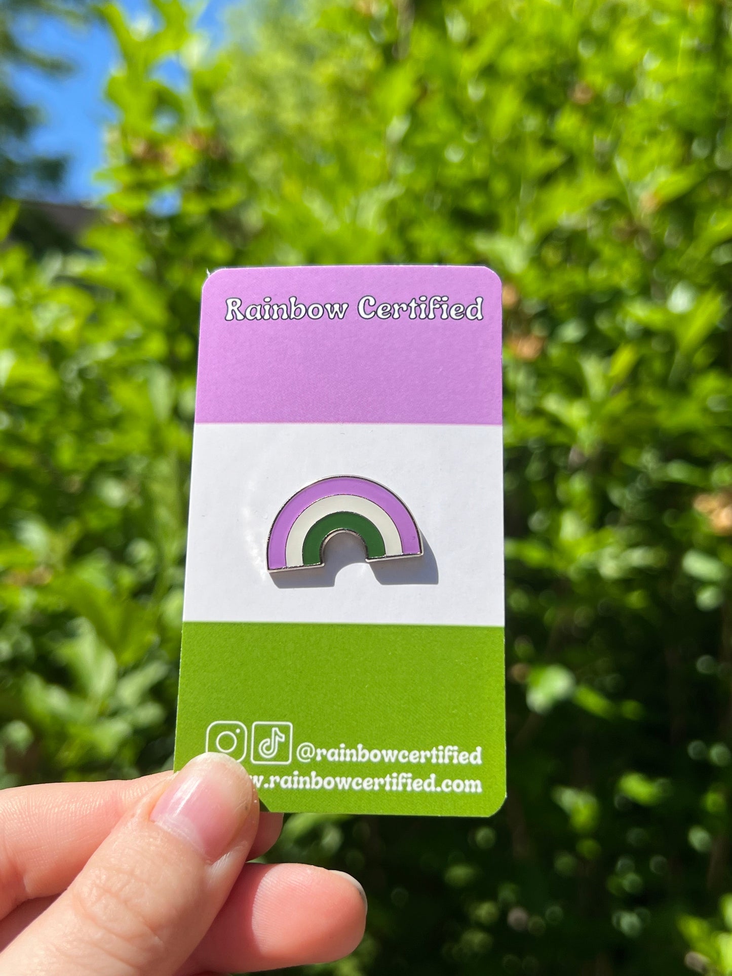 Genderqueer Rainbow Pin