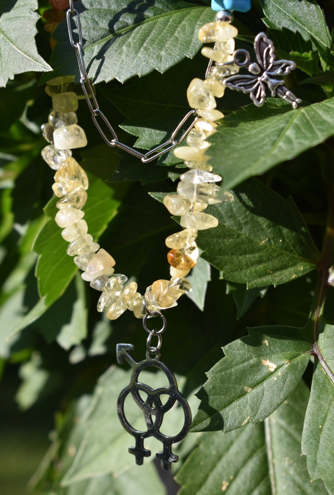 OOAK Pansexual Fairy Necklace