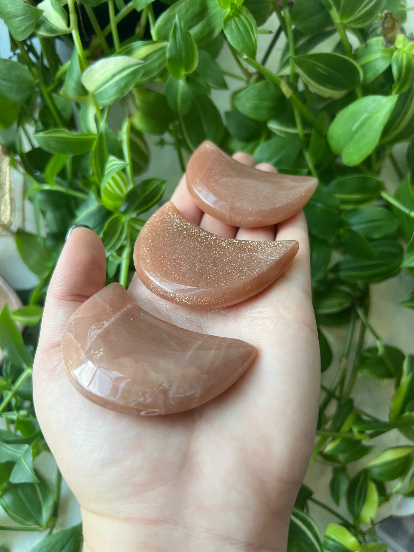 Peach Moonstone & Sunstone Moon