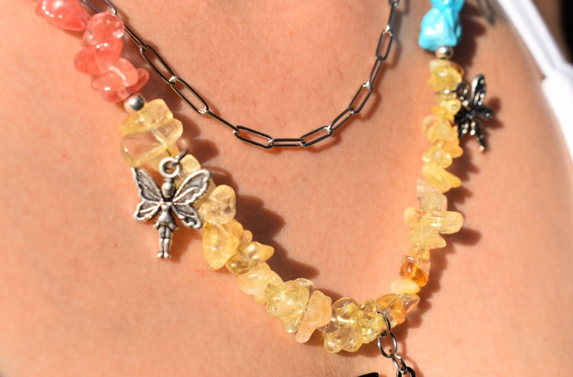OOAK Pansexual Fairy Necklace