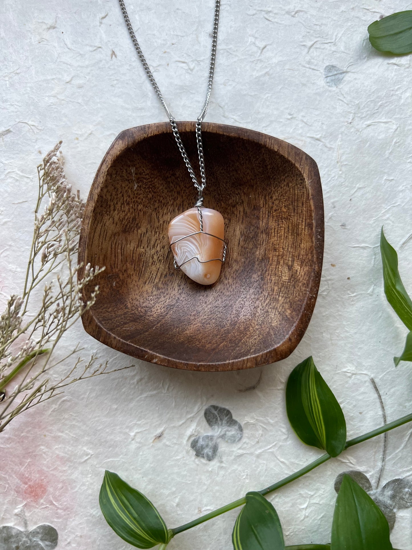 Pink Botswana Agate Necklace