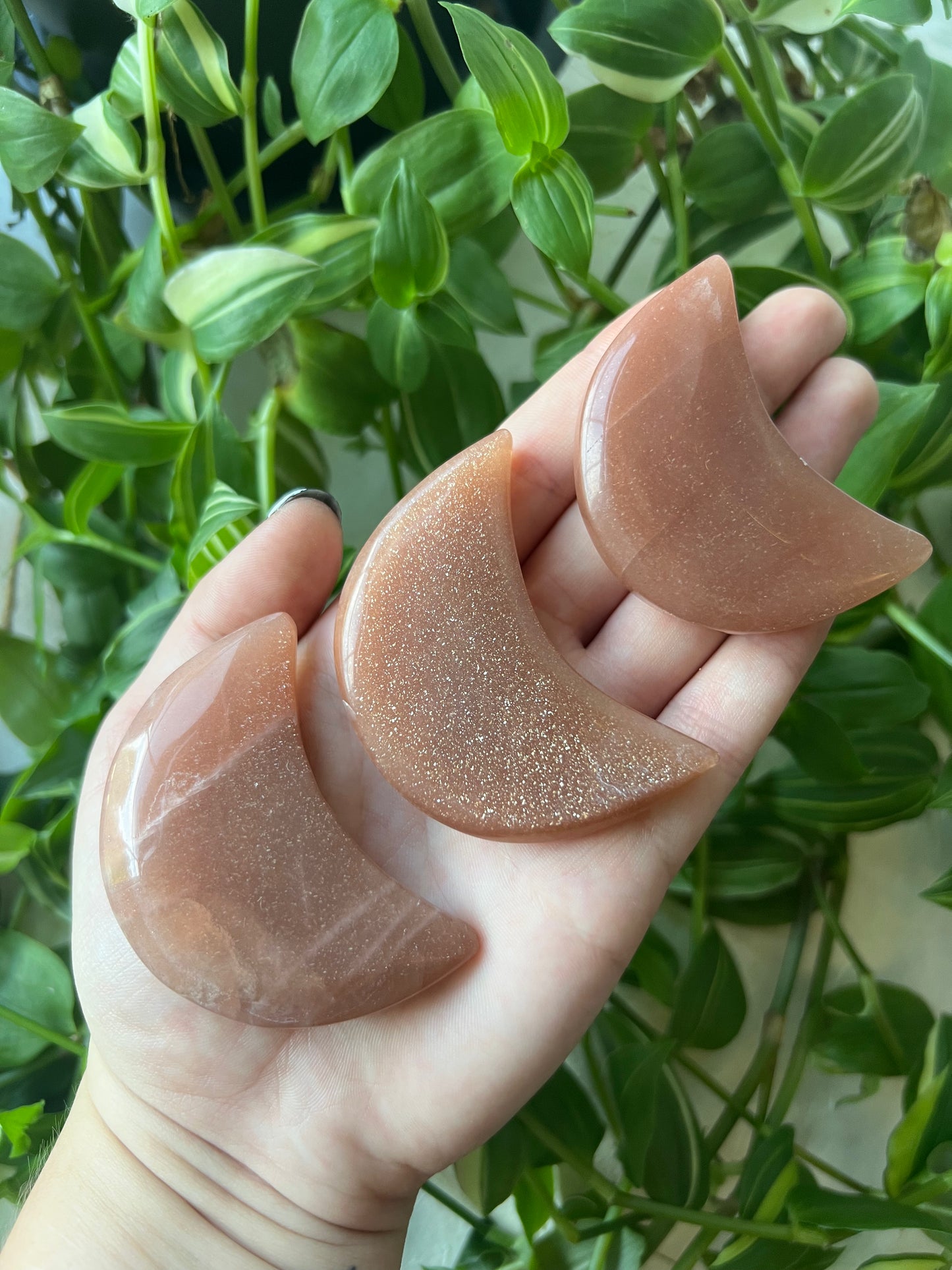 Peach Moonstone & Sunstone Moon