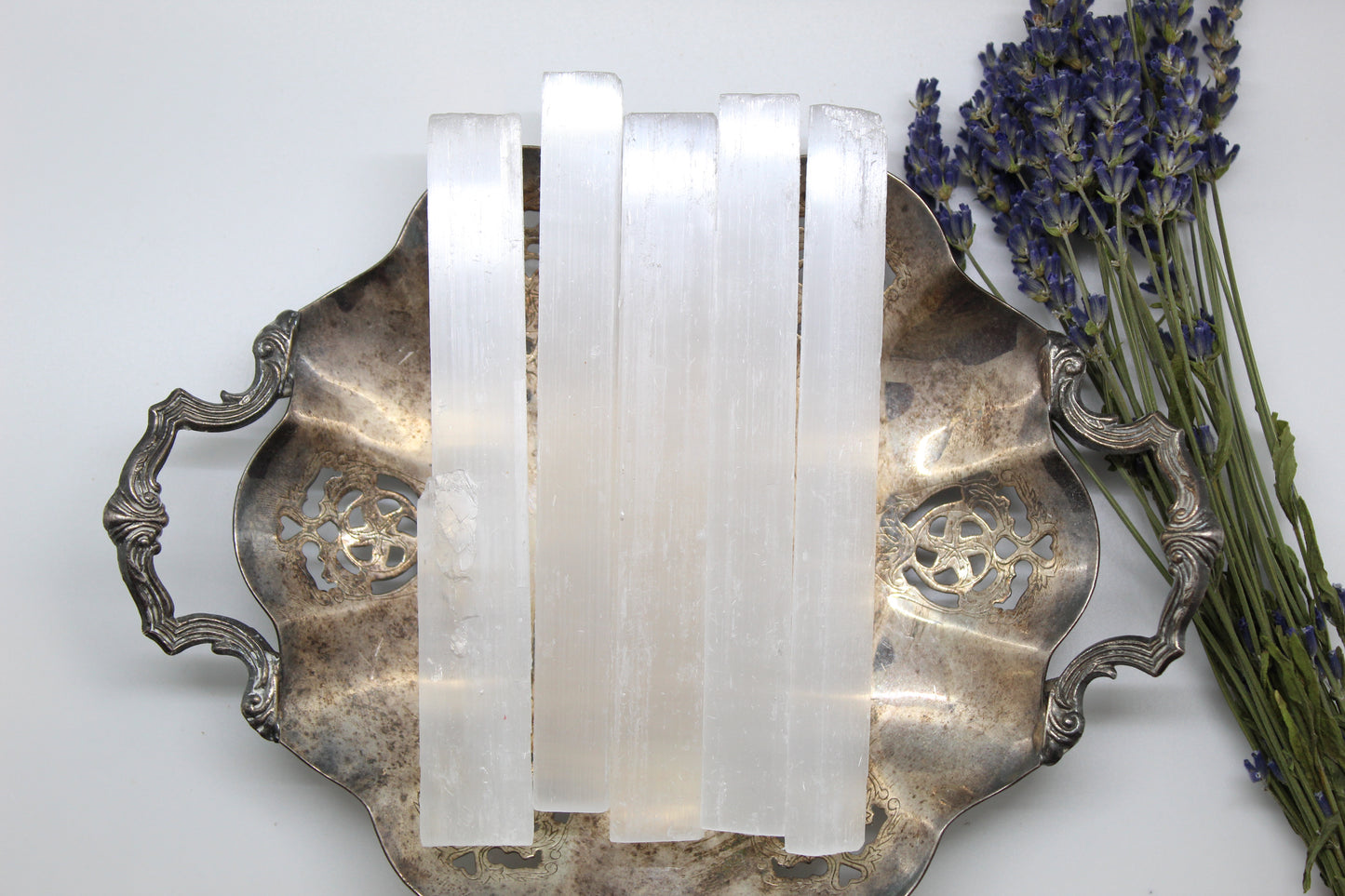 Selenite Satin Spar Stick 5"