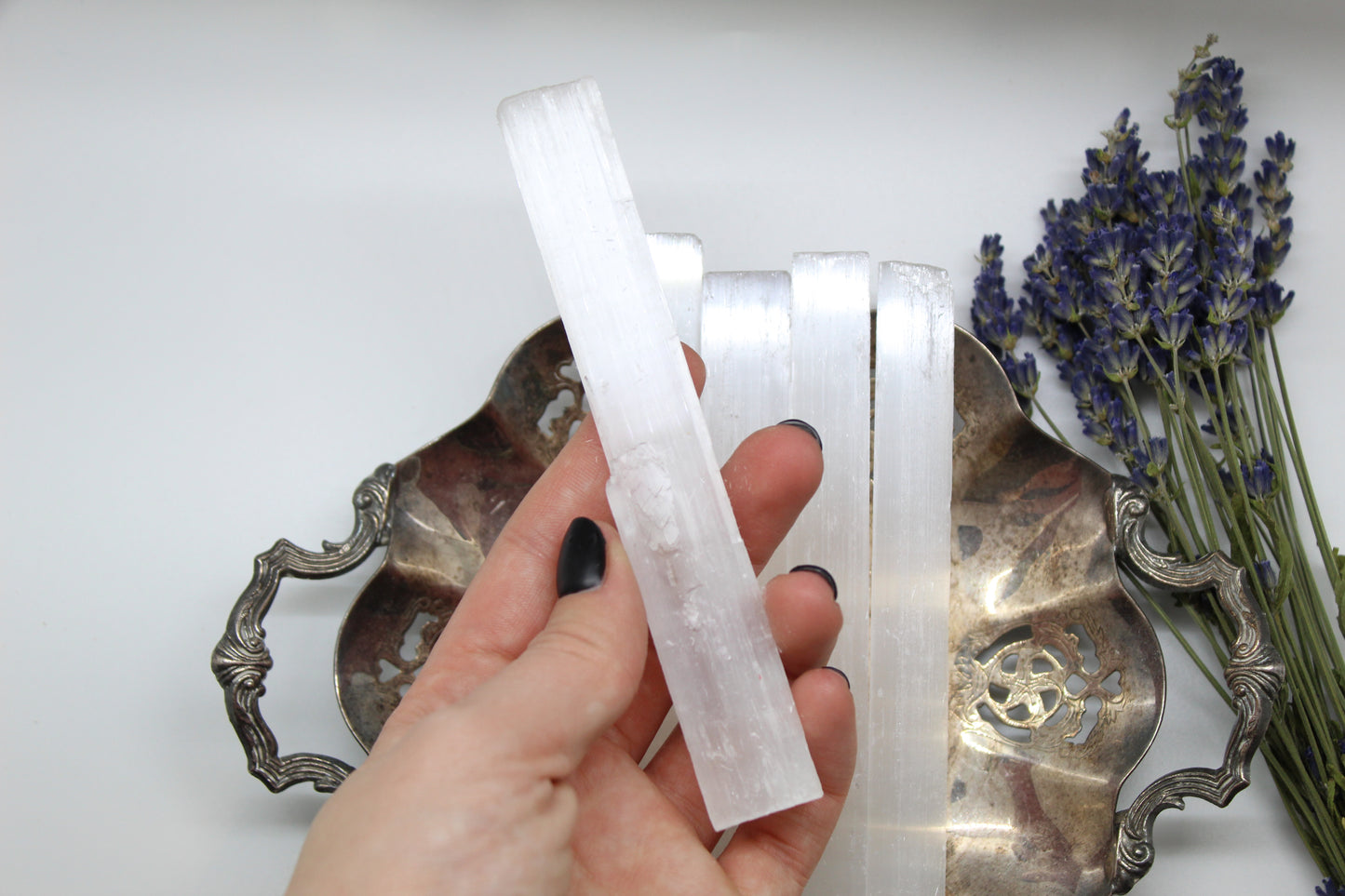 Selenite Satin Spar Stick 5"