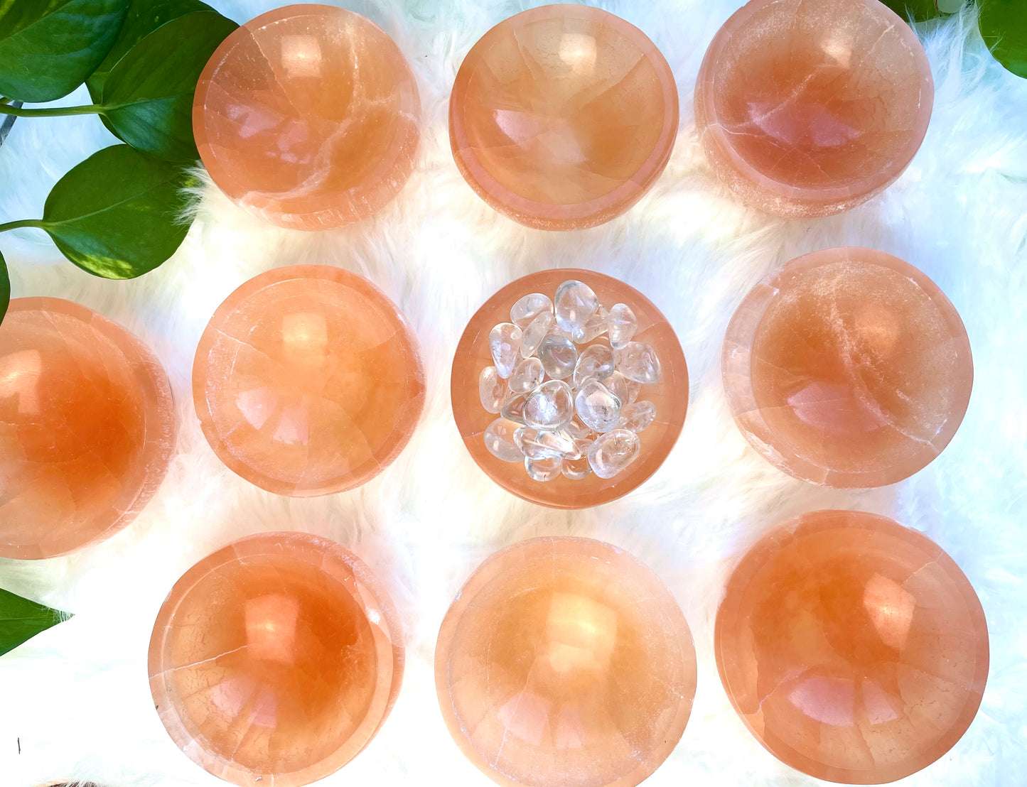 Peach Selenite Satin Spar Bowl