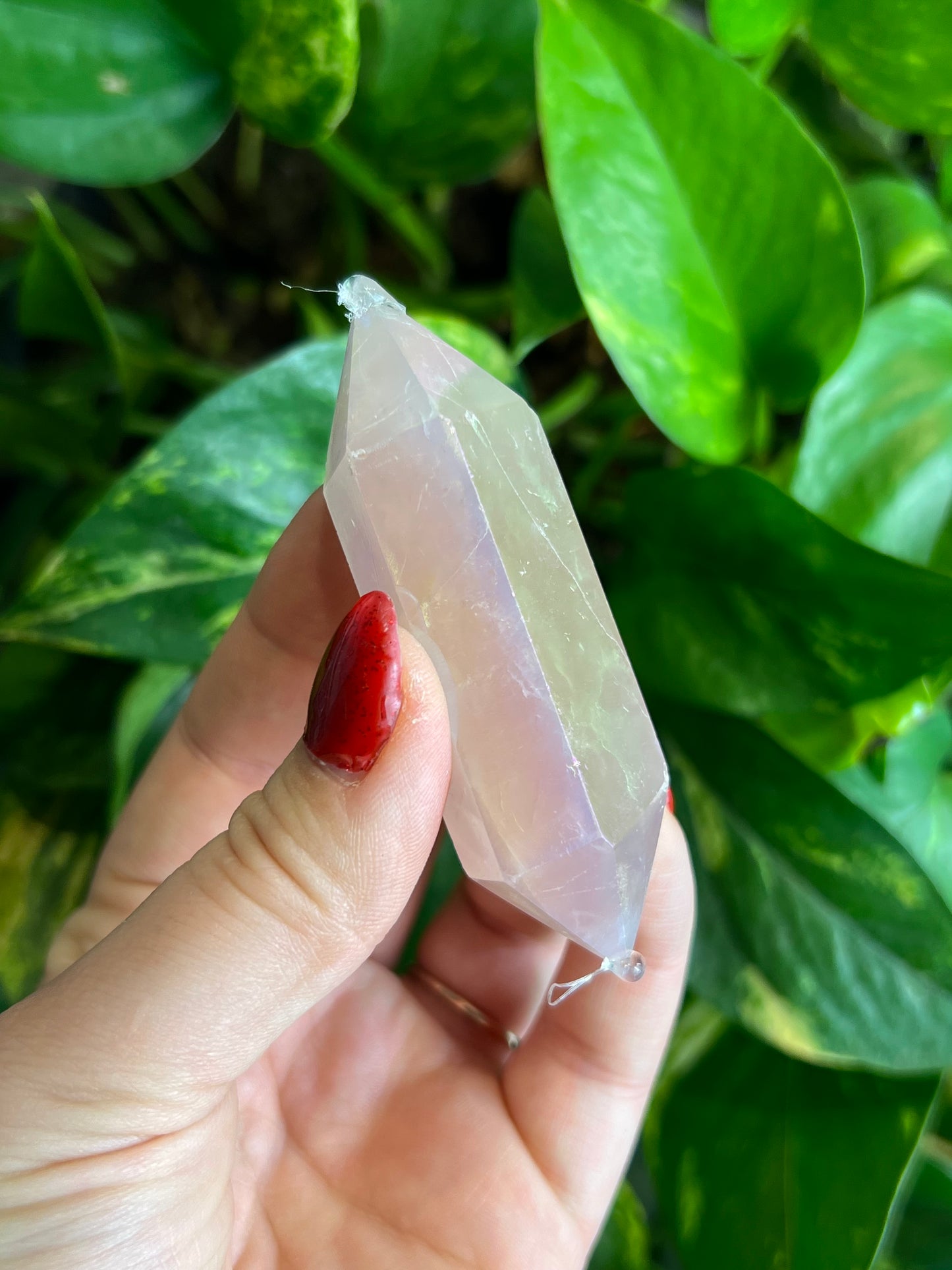 Rose Aura Quartz Double Terminated Point - Small