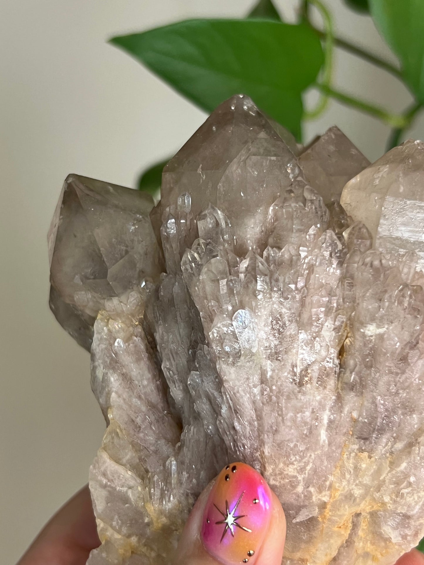 Smoky Phantom Quartz Cluster