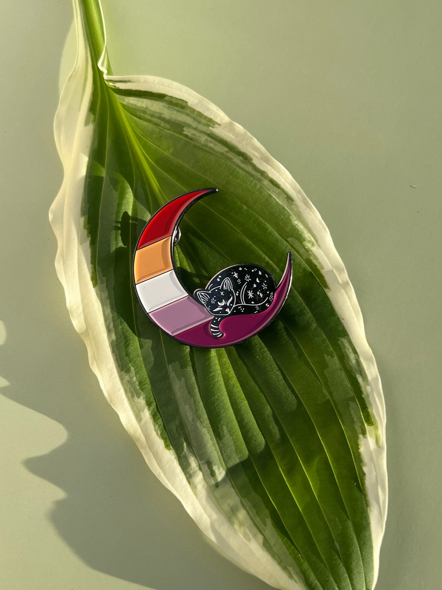 Lesbian Moon Cat Pin