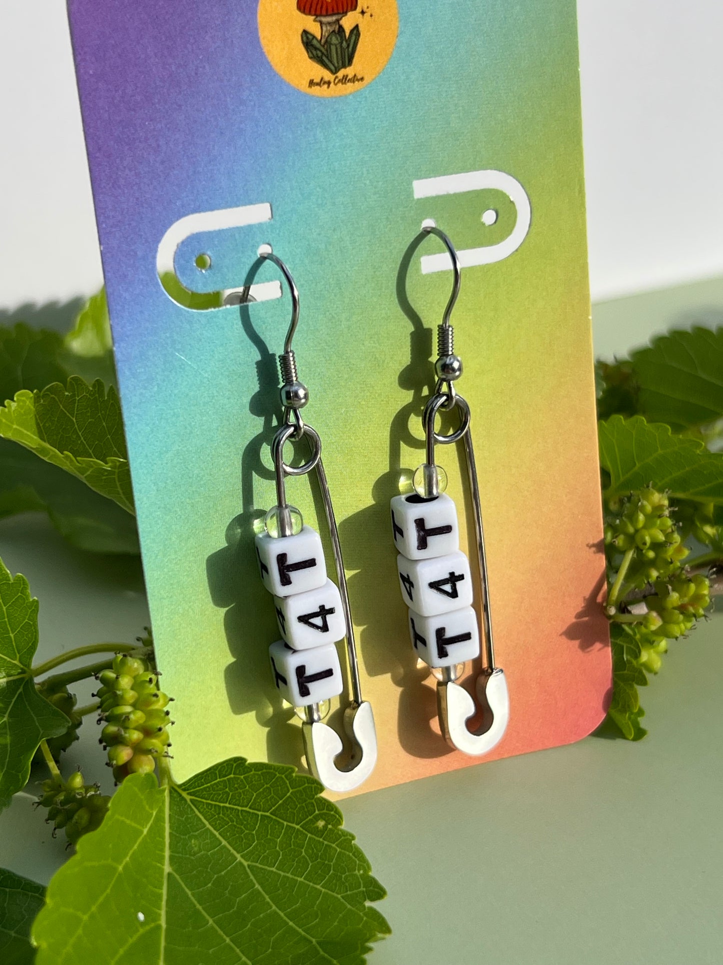 T4T Clear Quartz Pin Earrings