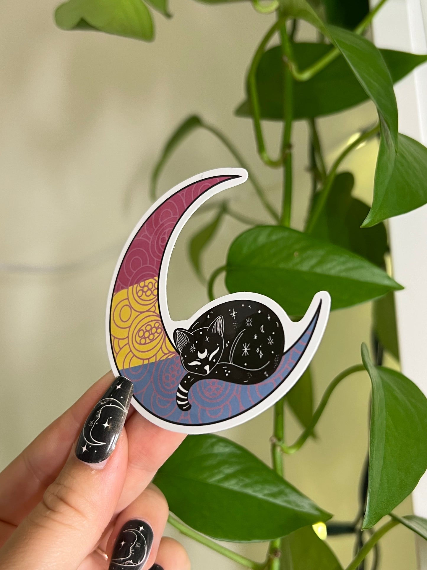 Pansexual Moon Cat Sticker