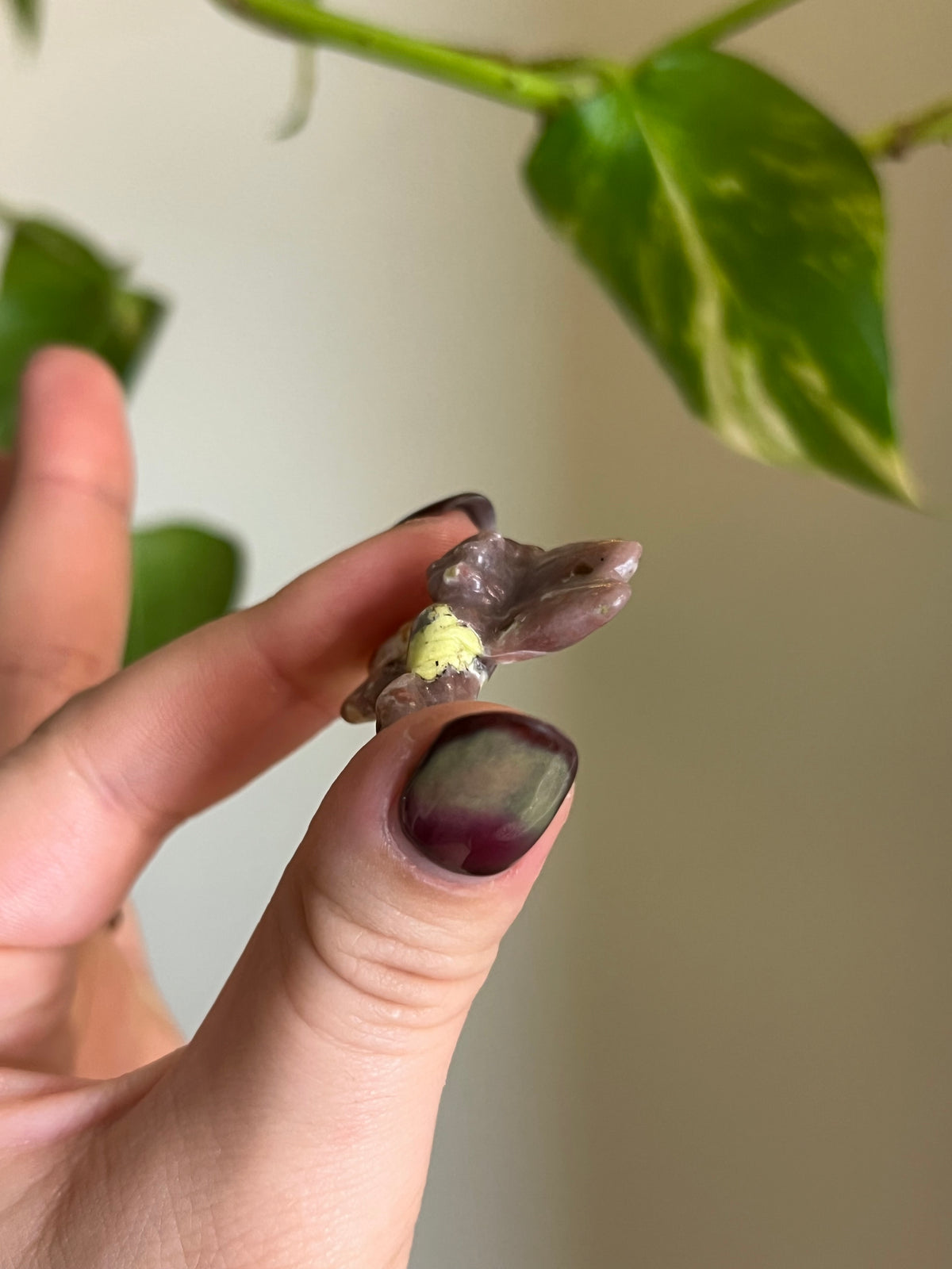 Plum Blossom Tourmaline x Serpentine Small Dragonfly