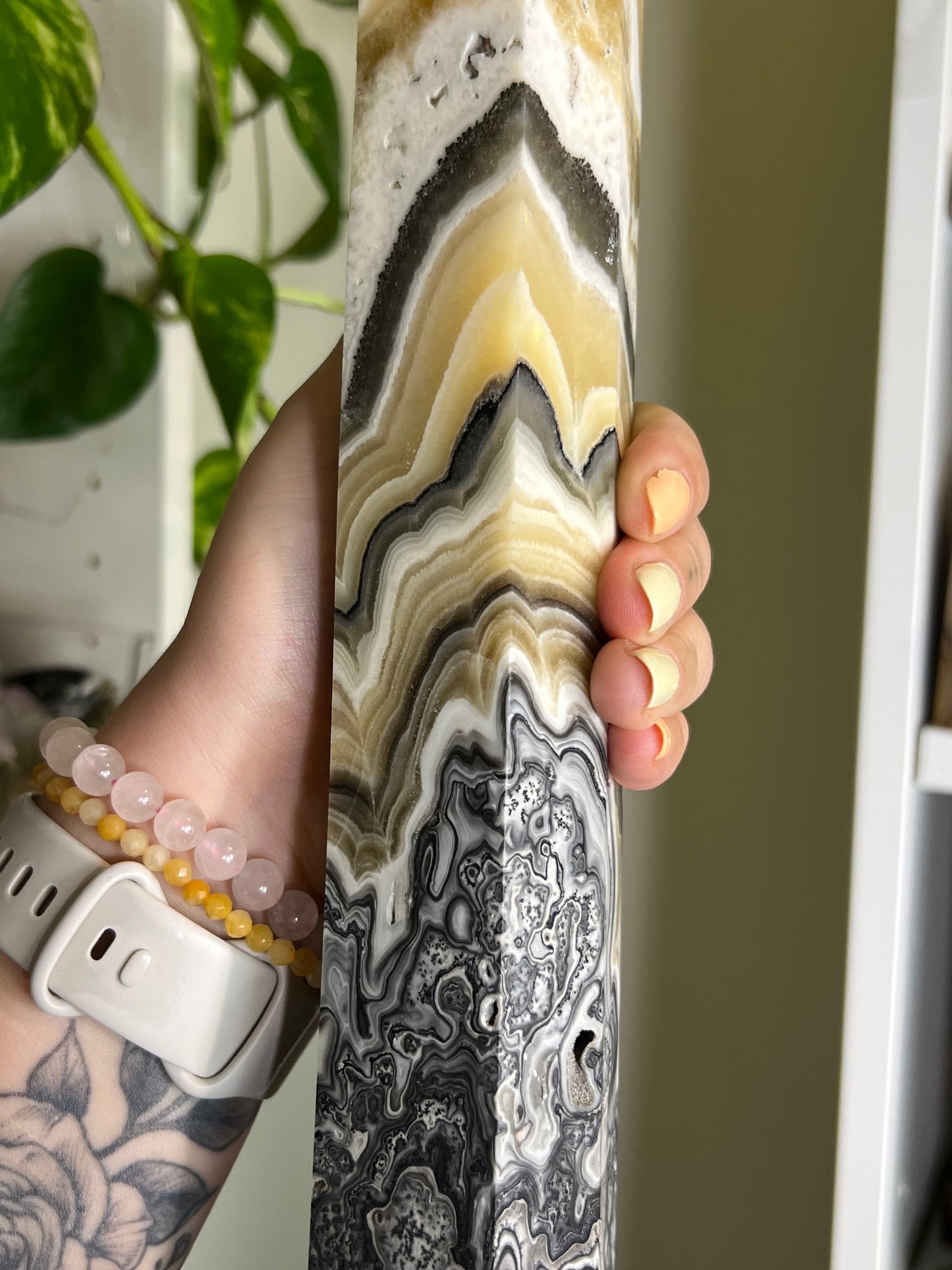 Zebra Calcite Tower - 18 Inches