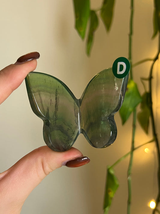 Green Fluorite 3D Butterfly - D