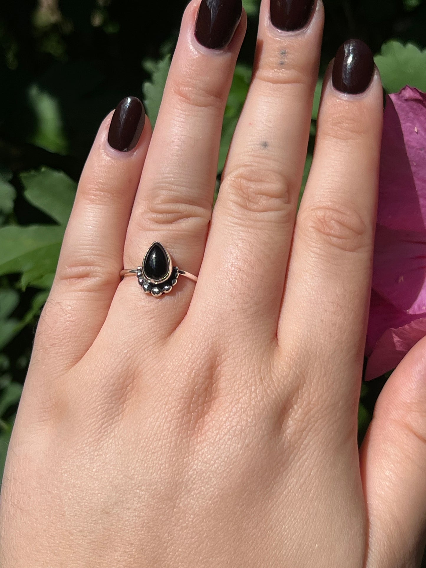 Black Onyx Sterling Silver Ring | Size 6