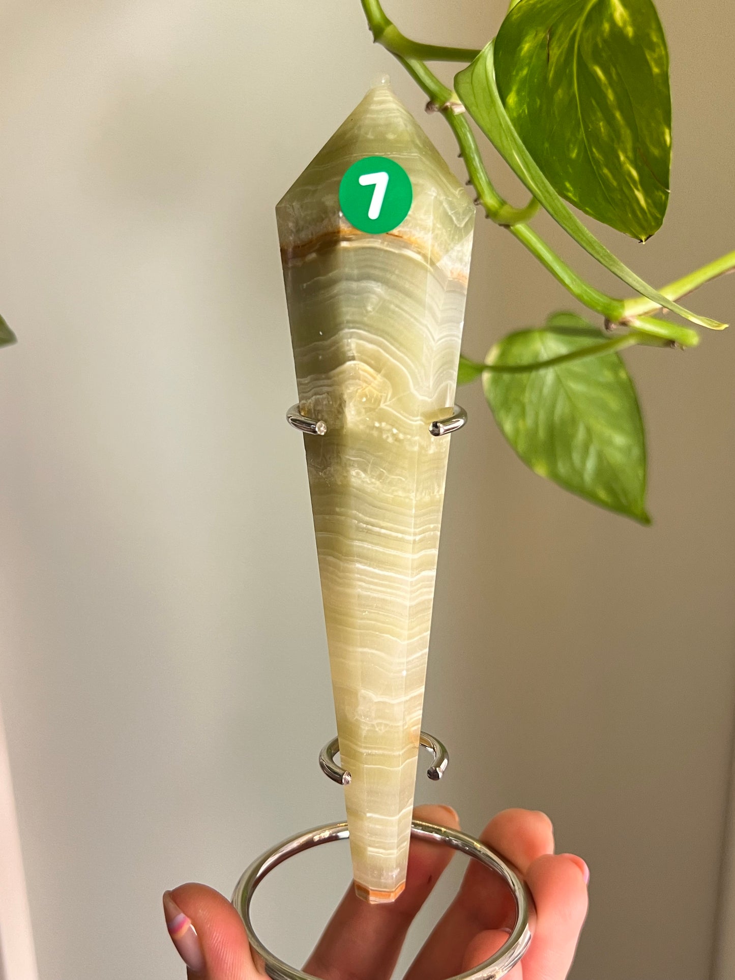 Green Banded Onyx Wand - 7