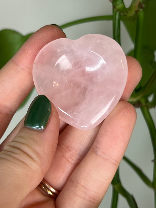 Rose Quartz Heart Worry Stone