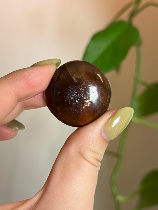 Flashy Black Calcite Button