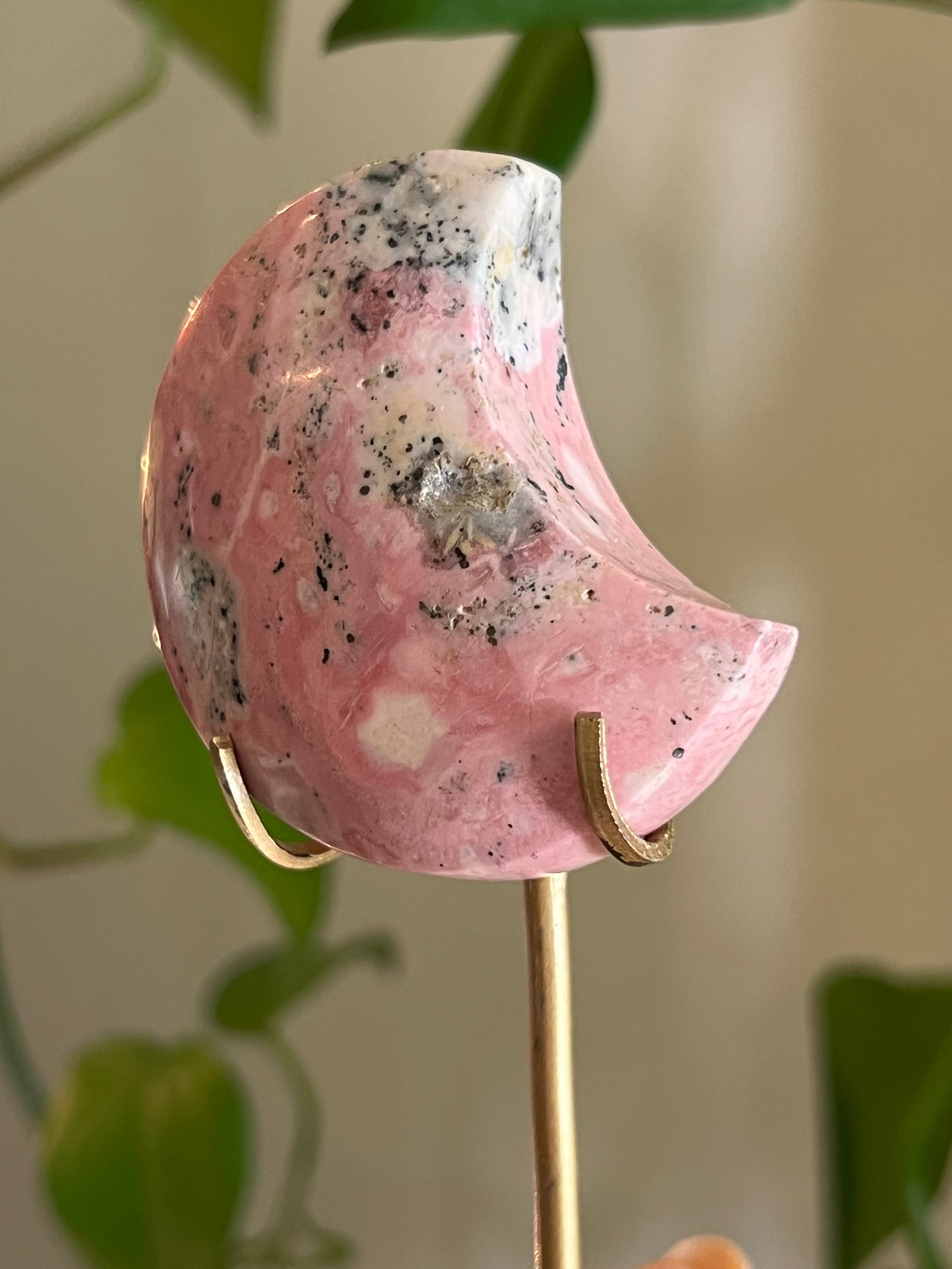 Peruvian Rhodonite Moon Stand - W