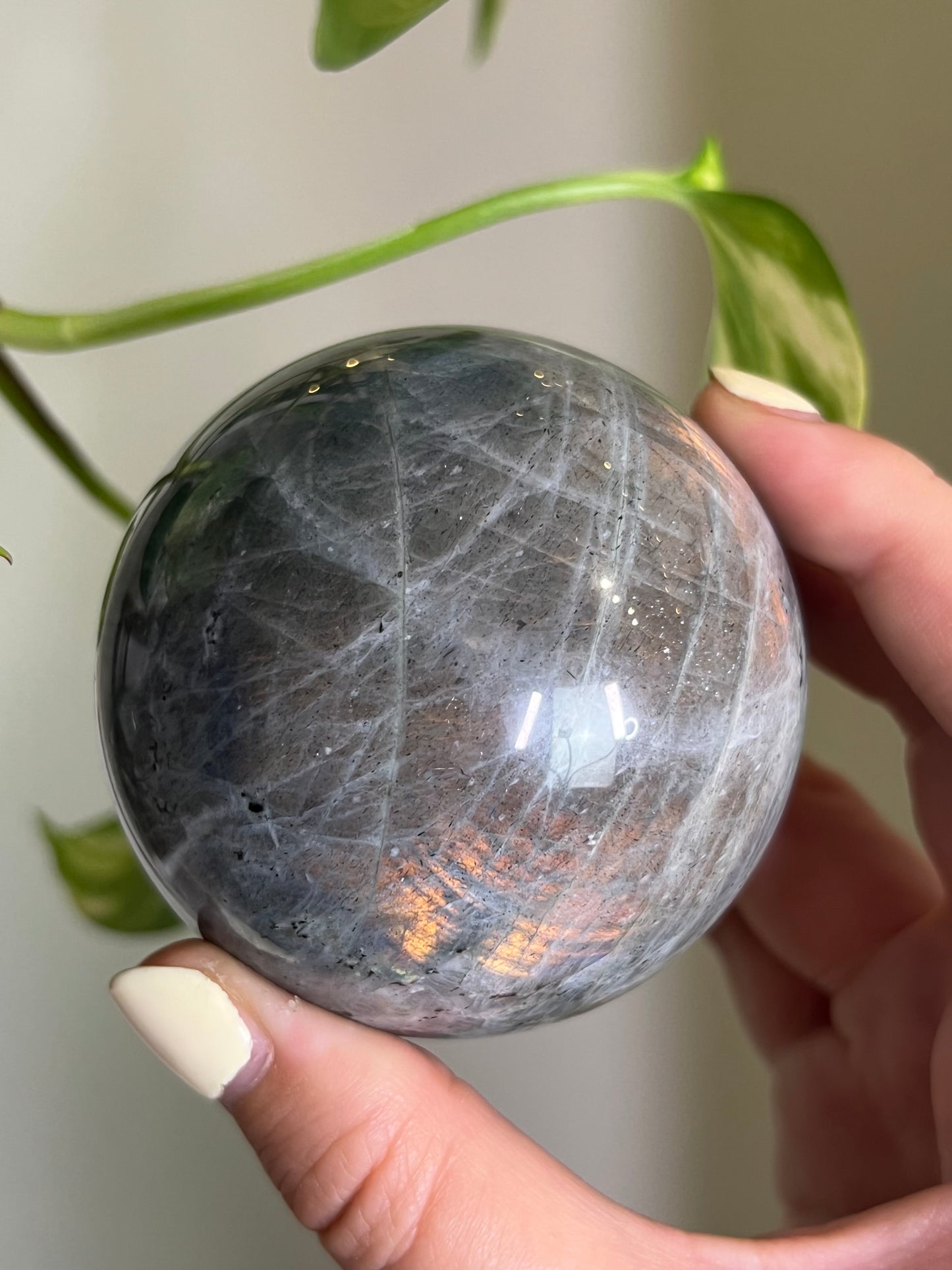 Flashy Sunset Labradorite Sphere - K