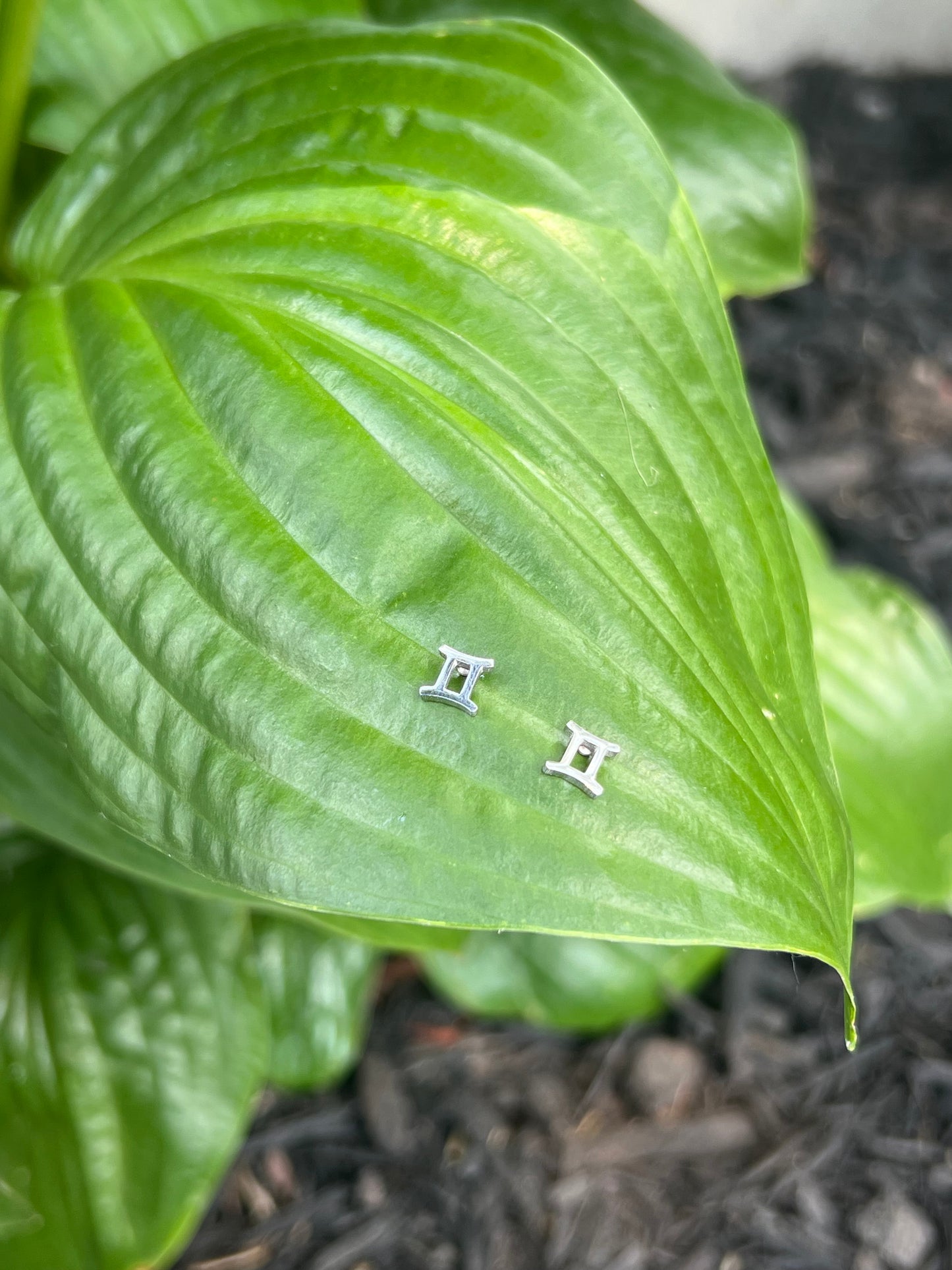 Gemini Silver Zodiac Sign Studs ♊️