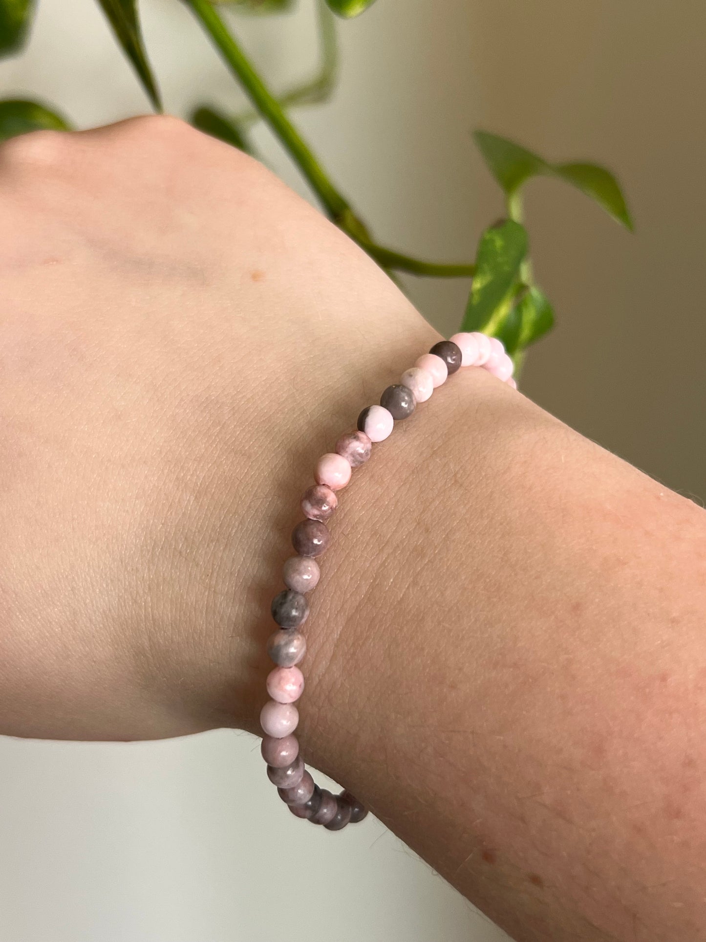 5mm Pink Zebra Jasper Bracelet