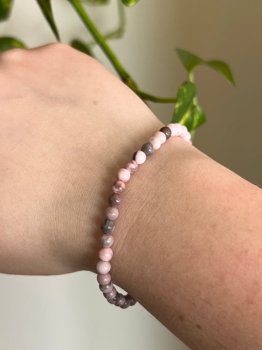 5mm Pink Zebra Jasper Bracelet