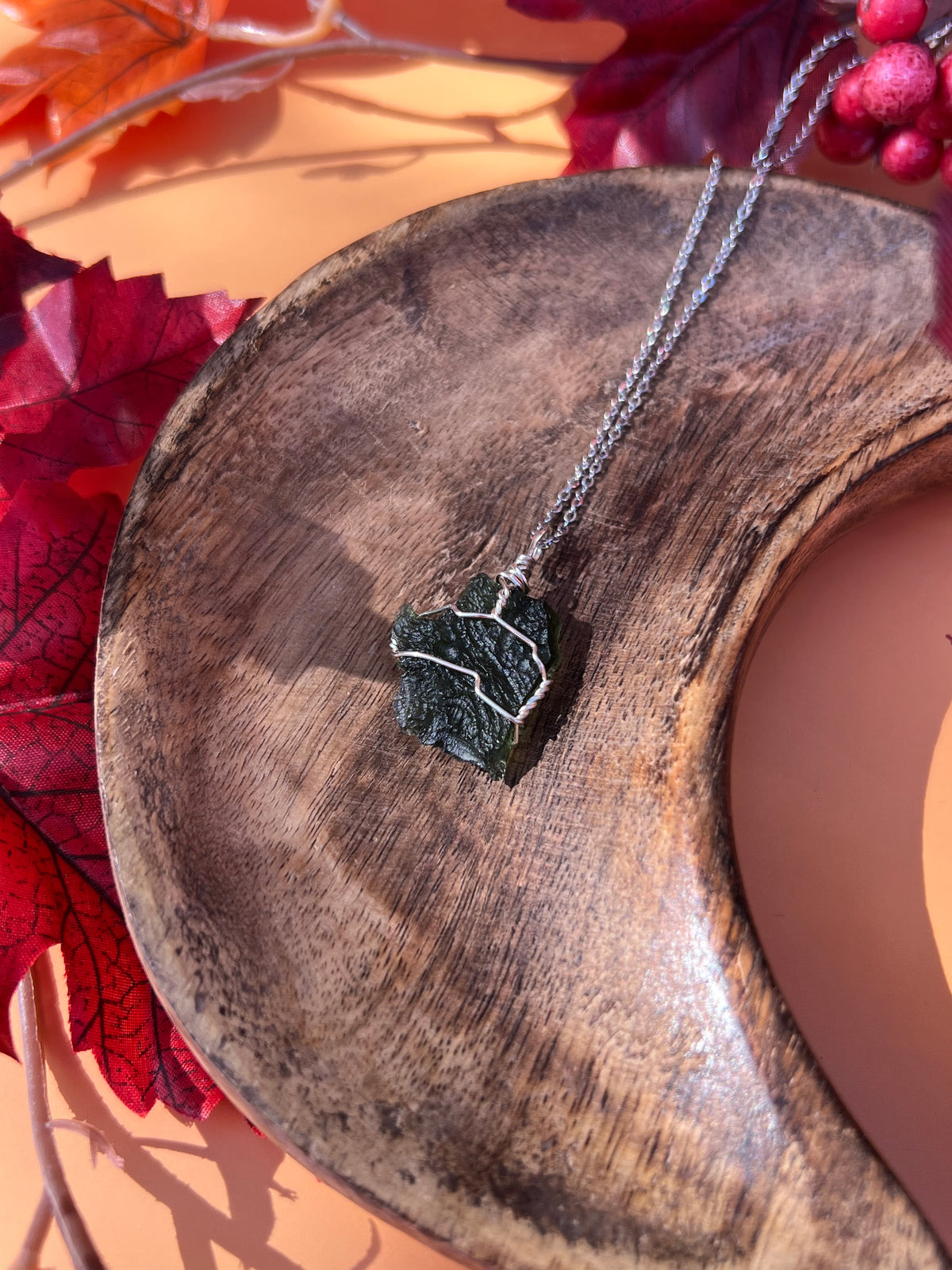 Moldavite *Rare* Wrapped Silver Necklace🌌