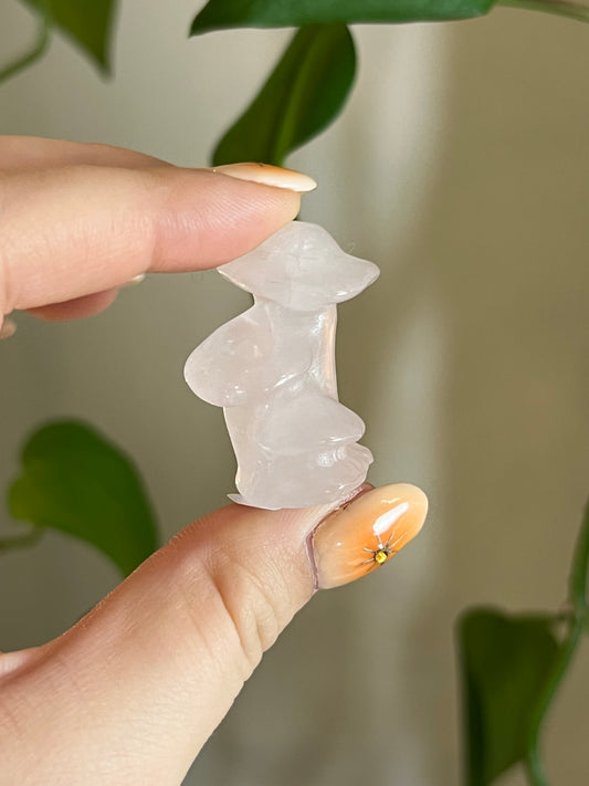 Rose Quartz Mushroom Cluster
