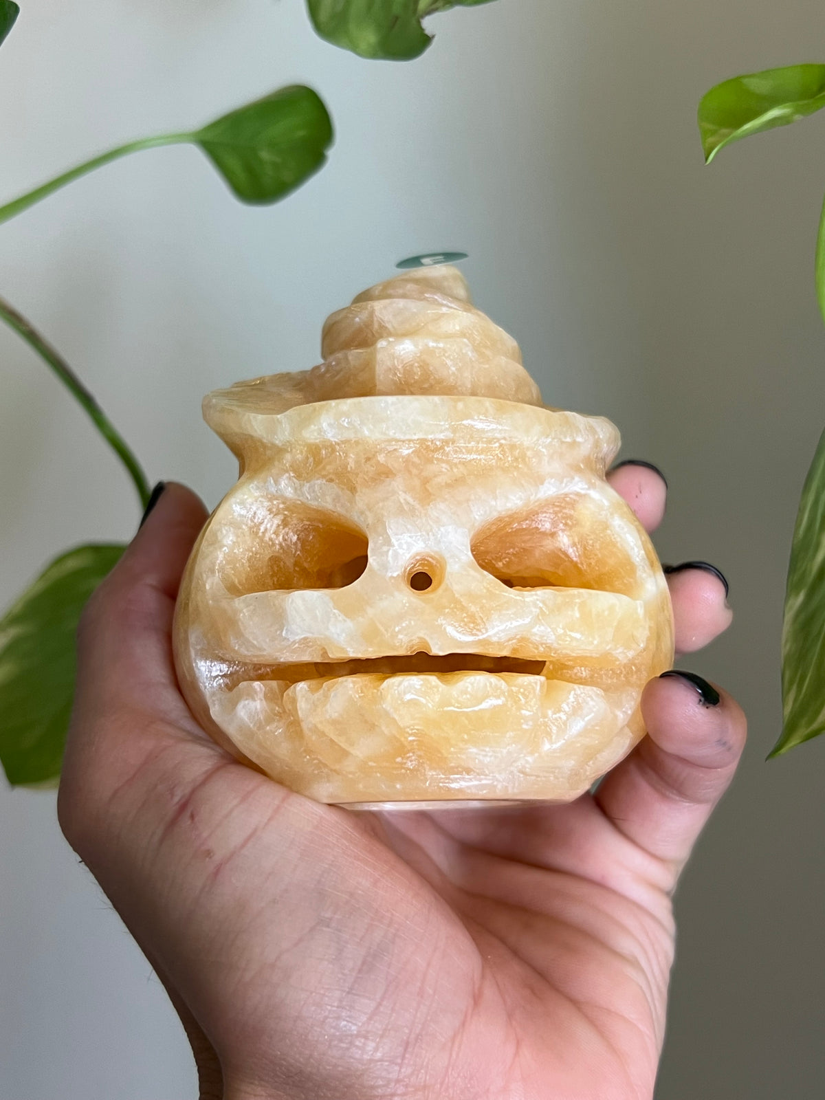 Orange Calcite Large Jack-O-Lantern - F