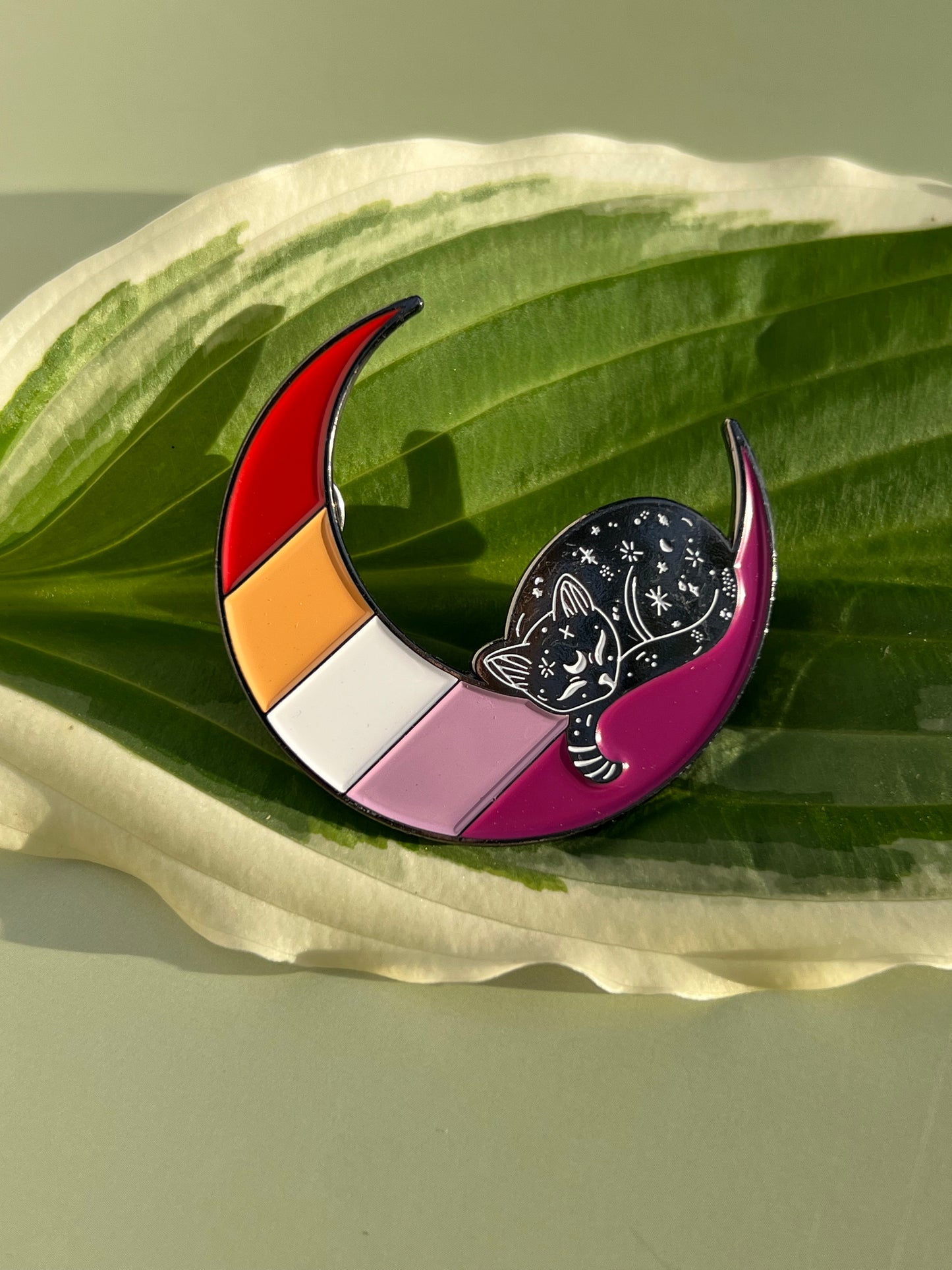 Lesbian Moon Cat Pin
