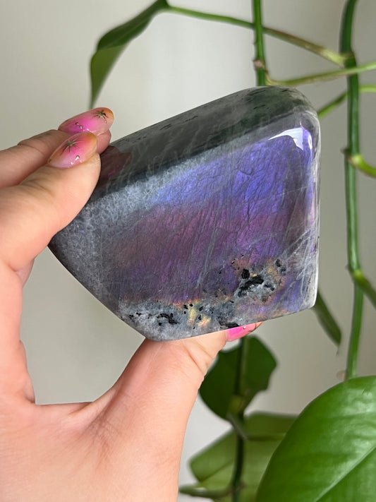Flashy Purple and Pink Labradorite Freeform - X