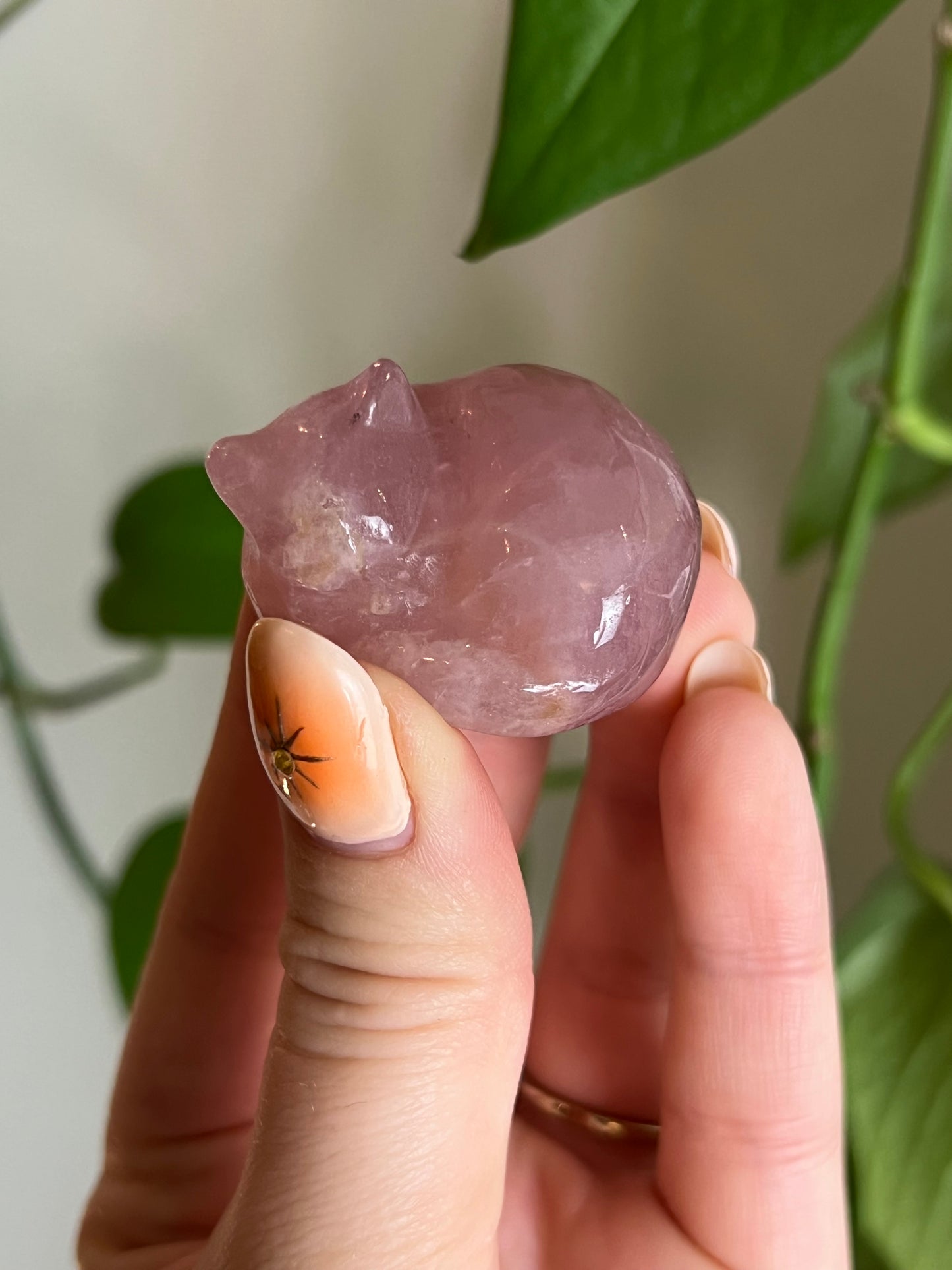 Rose Quartz Sleeping Cat