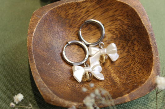 Citrine Bow Silver Earrings