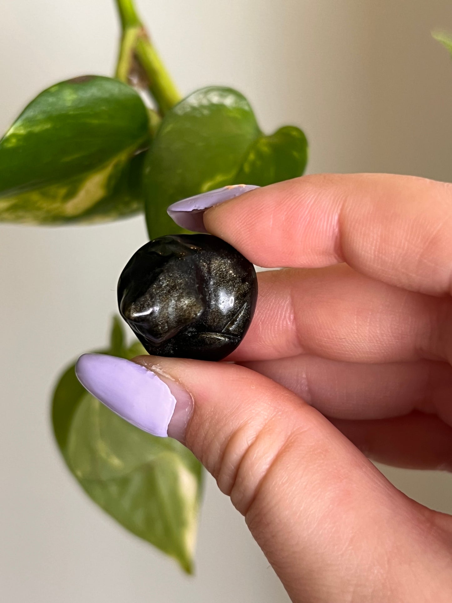 Gold Sheen Obsidian Small Sleeping Cat