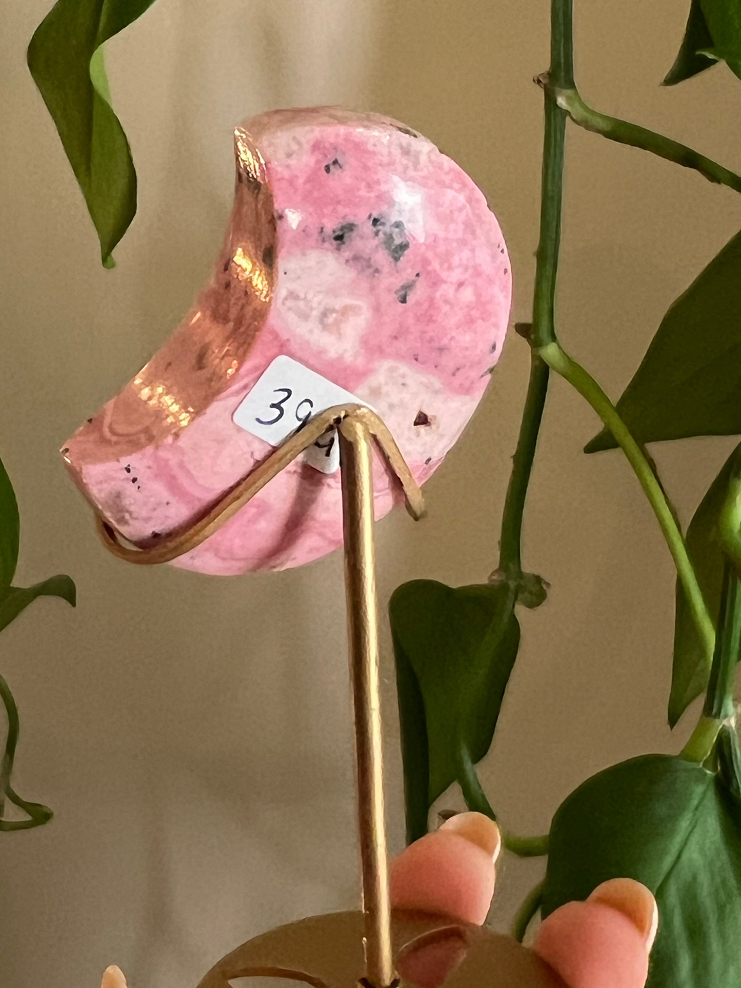 Peruvian Rhodonite Moon Stand - M