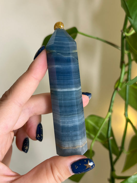 Lemurian Blue Aquatine Calcite Tower