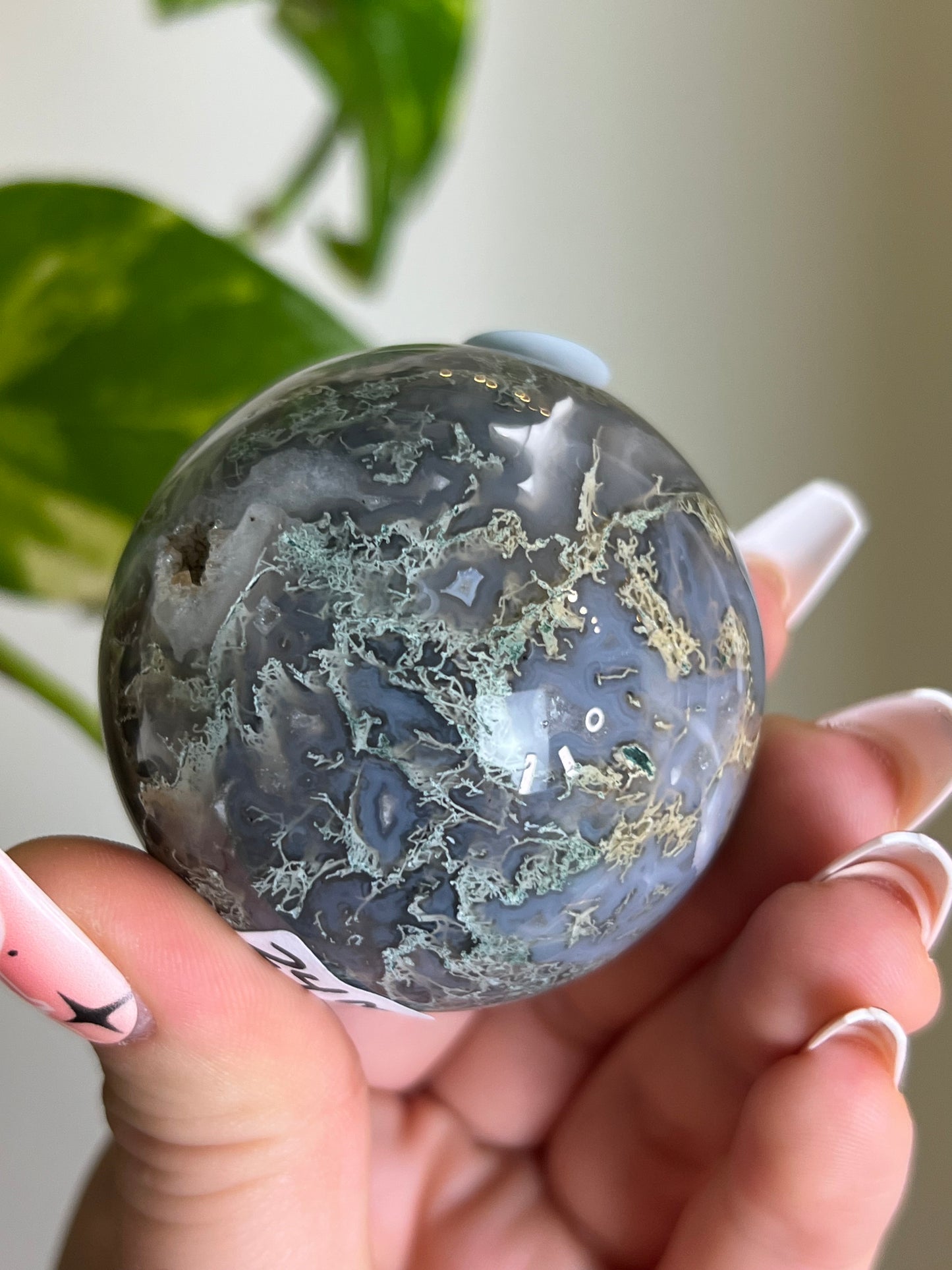 Moss Agate Sphere - K 🌿