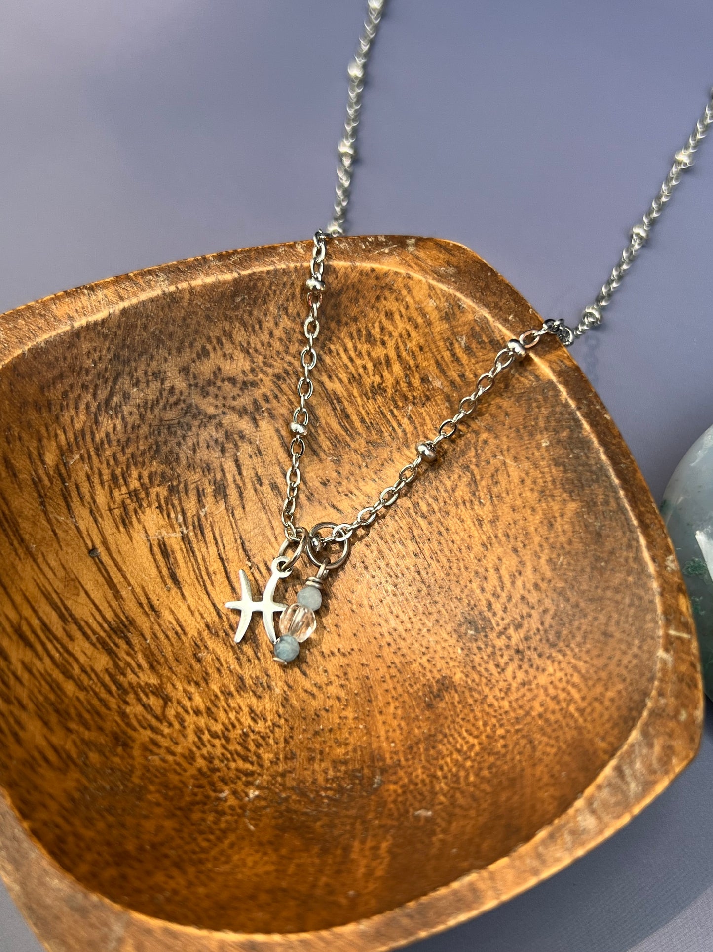 Pisces - Zodiac Sign Gemstone Silver Necklace