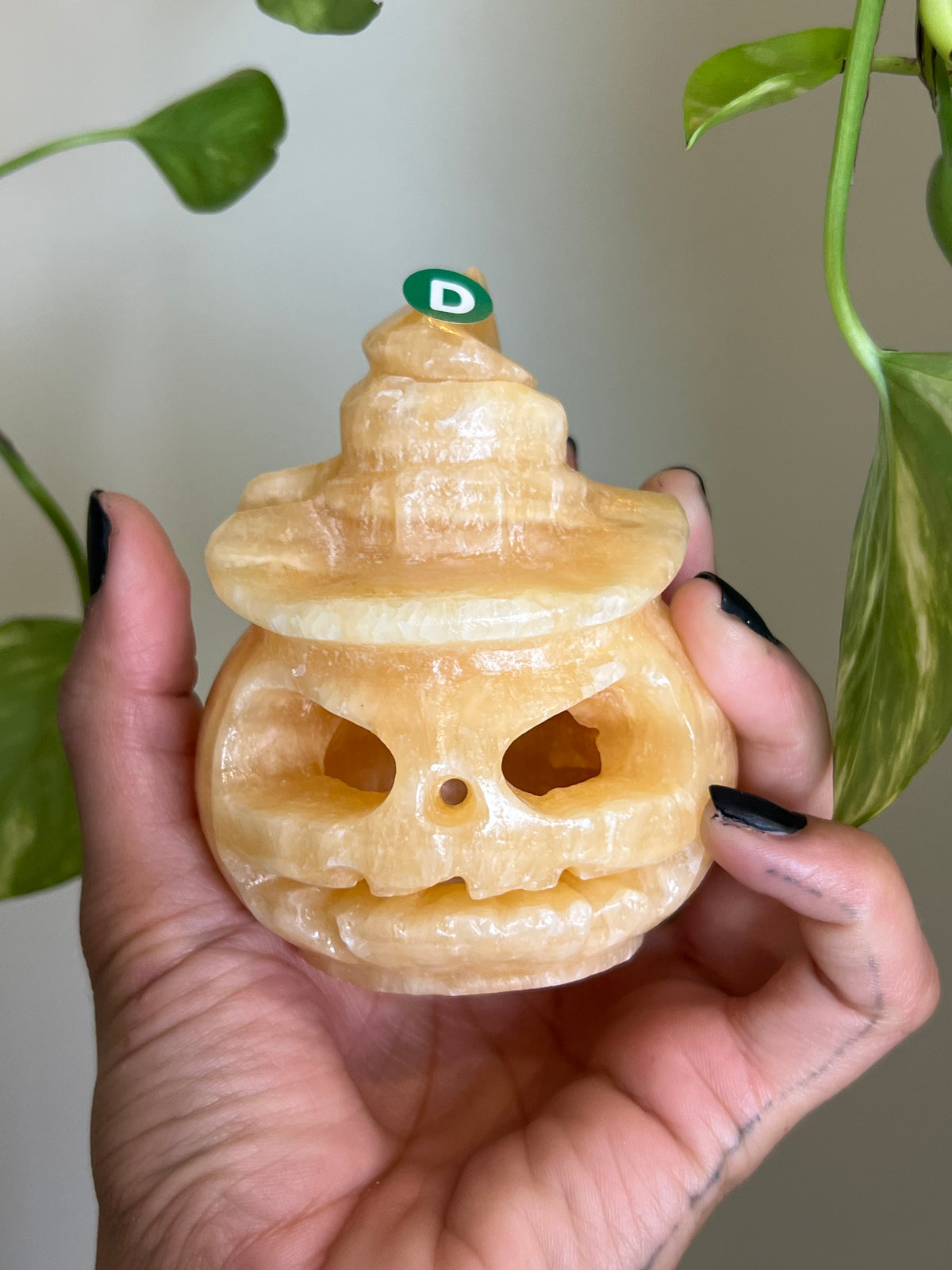 Orange Calcite Large Jack-O-Lantern - D