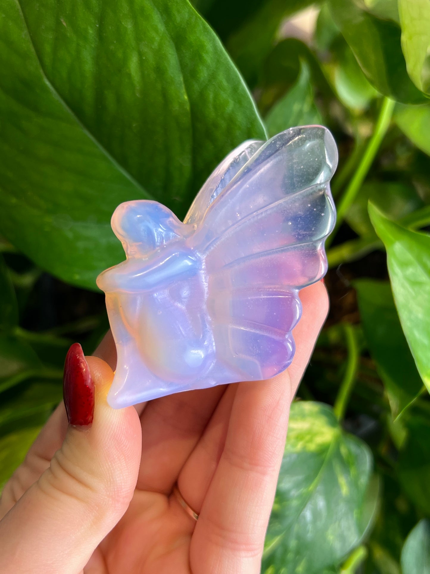 Pink Opalite Glass Fairy