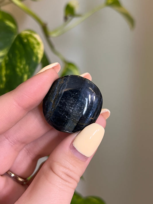 Blue Tigers Eye Button