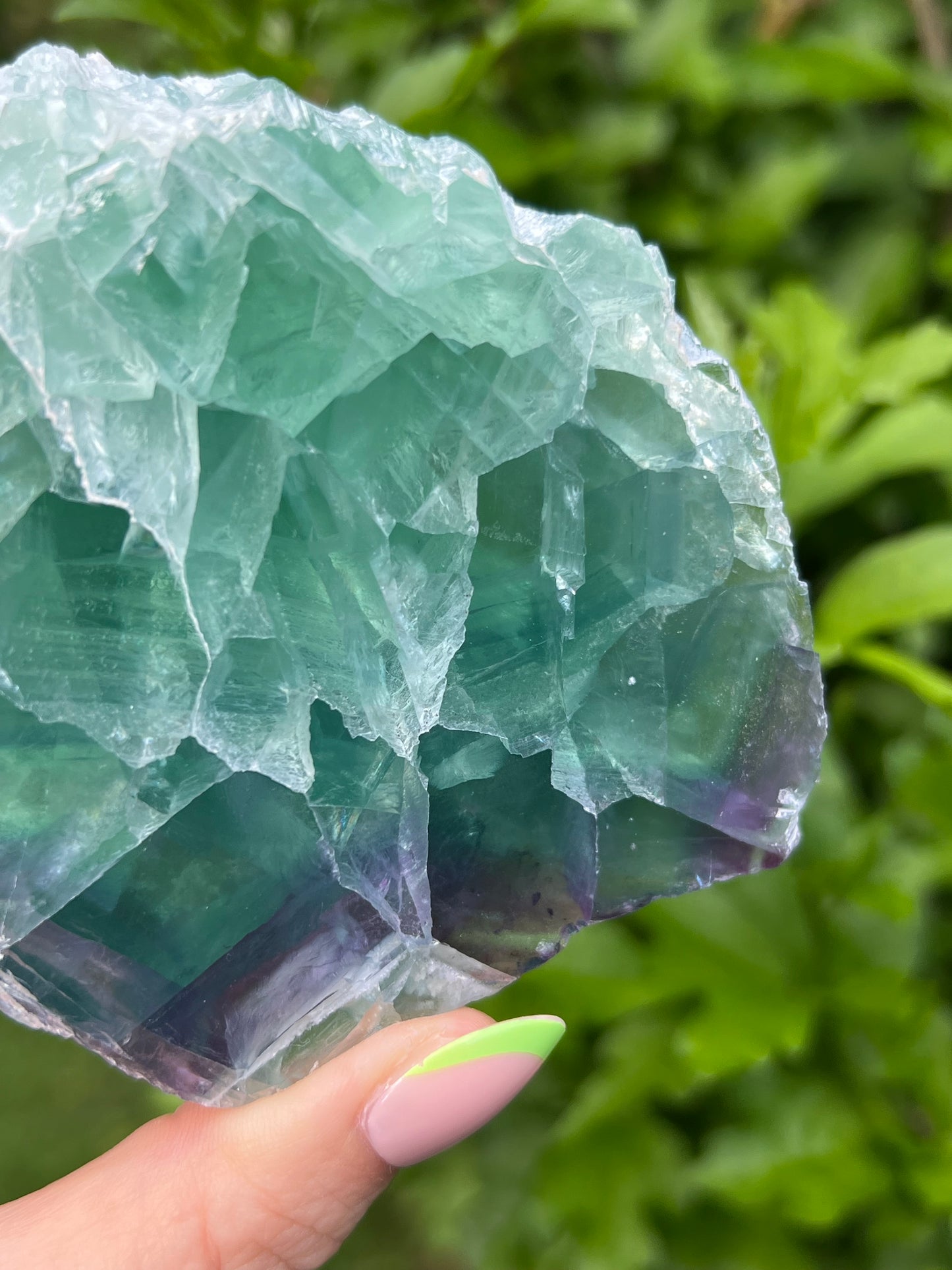 Rainbow Fluorite Self Standing Slab - Half Polished