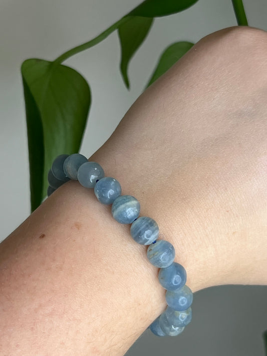 Lemurian Blue Aquatine Calcite Bracelet