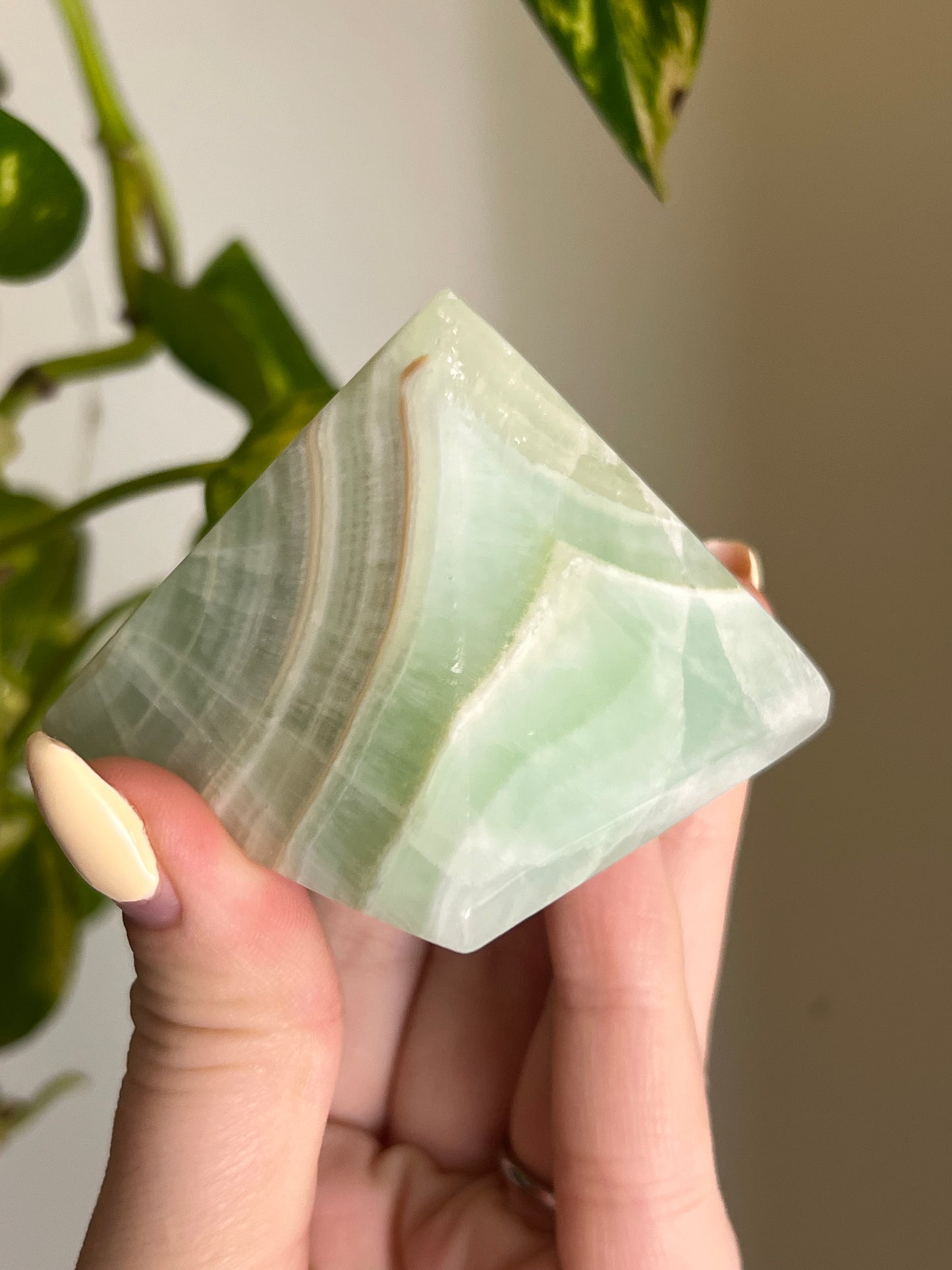 Pistachio Calcite Pyramid - J