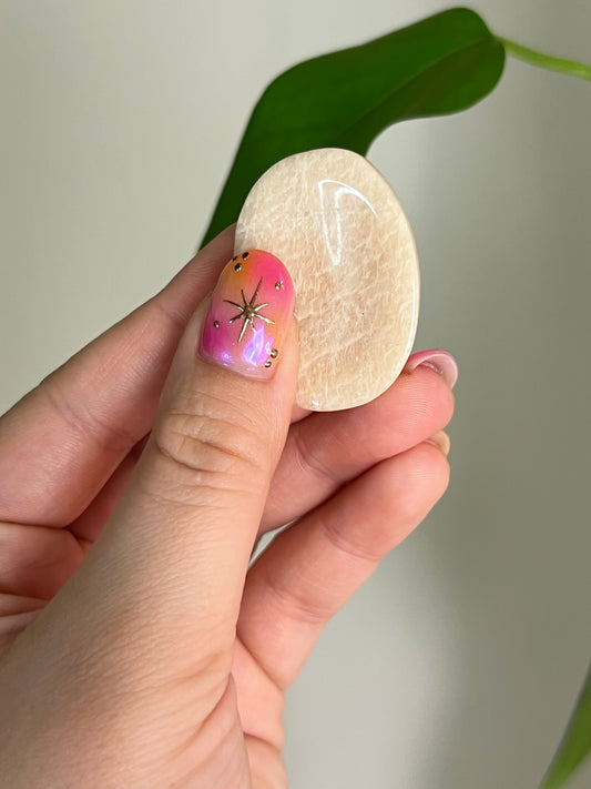 Peach Moonstone Worry Stone