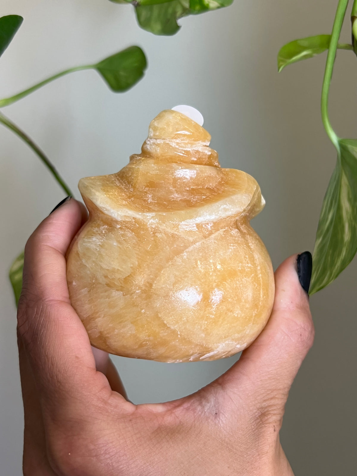 Orange Calcite Large Jack-O-Lantern - E