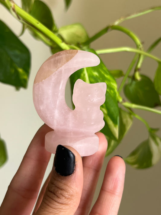 Rose Quartz Cat Moon