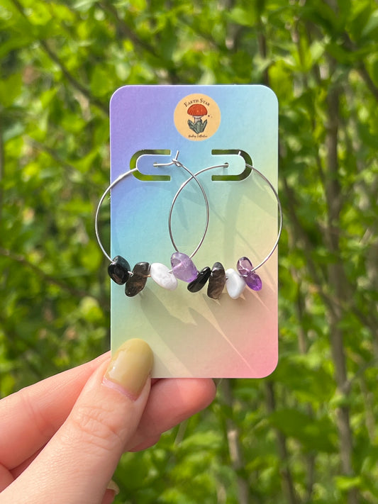 Asexual Pride Flag Hoop Earrings