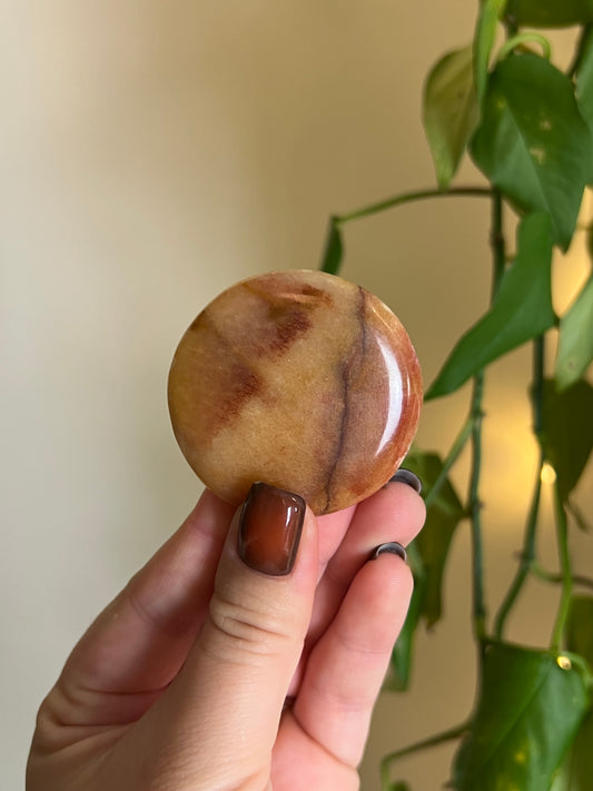 Mango Calcite Small Flat Stone