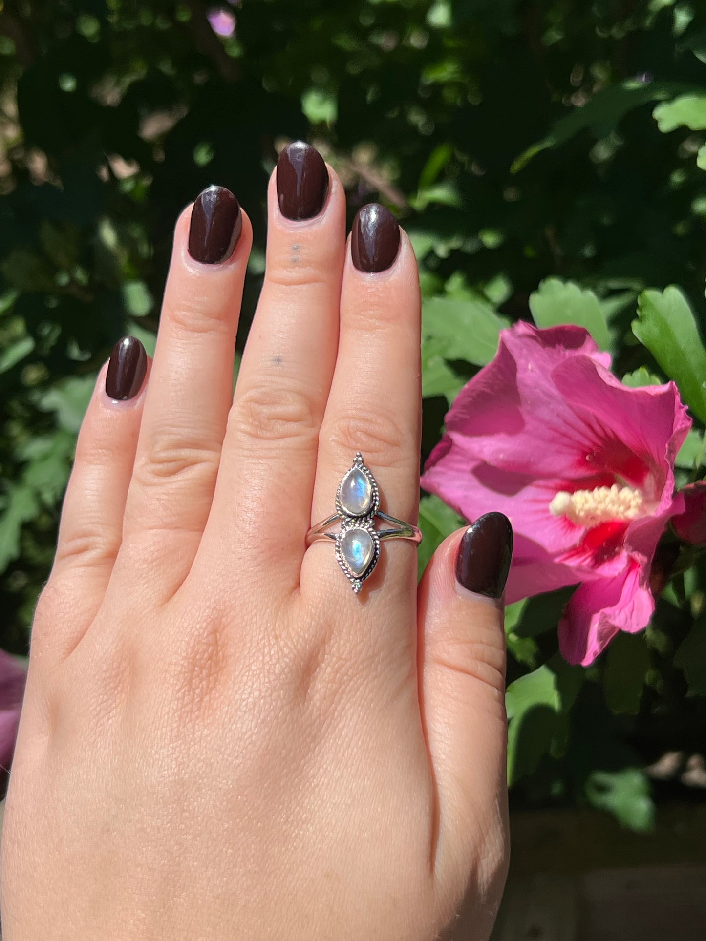 Moonstone Sterling Silver Ring | Size 10